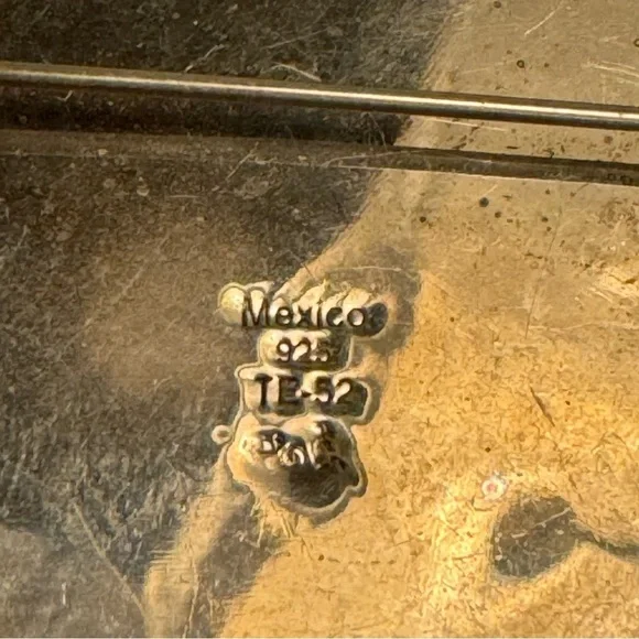 Sterling Silver .925 & Abalone Shell Brooch Taxco Mexico TE52 Vintage 70s 80s - Picture 6 of 16